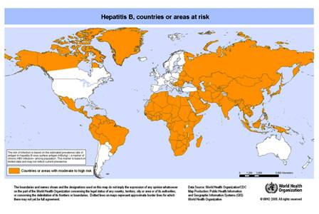 Közepes vagy magas Hepatitis B fertőzöttségi szintű országok vagy területek