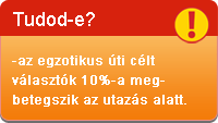 Az egzotikus uticélt választók 10 %-a megbetegszik az utazás alatt